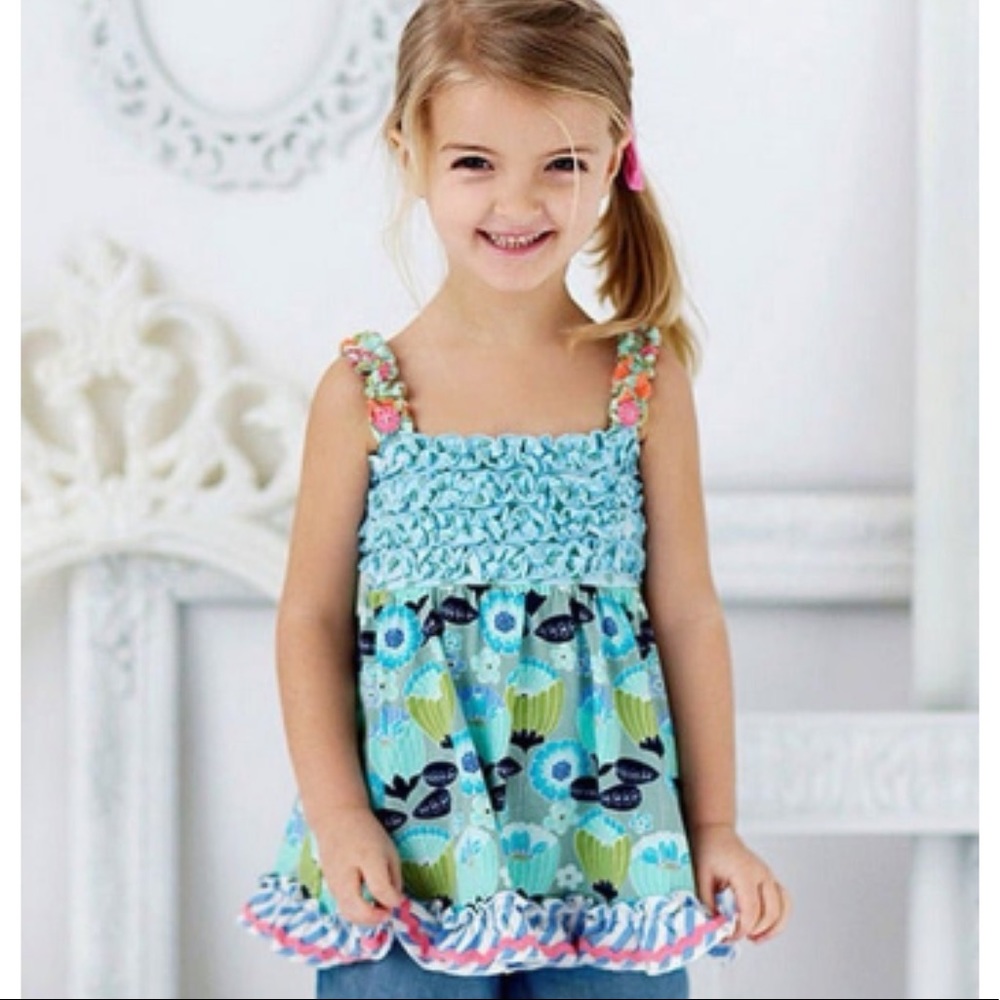 Matilda Jane Funhouse Tunic Blue Green girls size 10